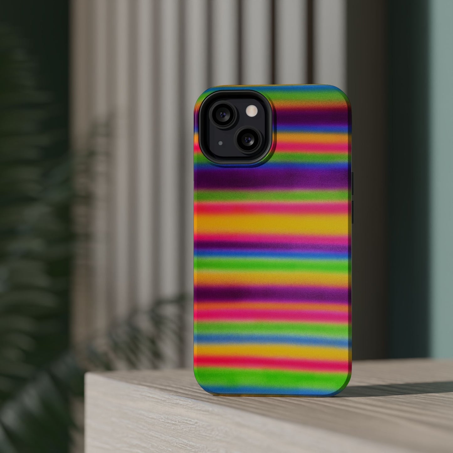 MagSafe "colorful stripes" airbrush iPhone case
