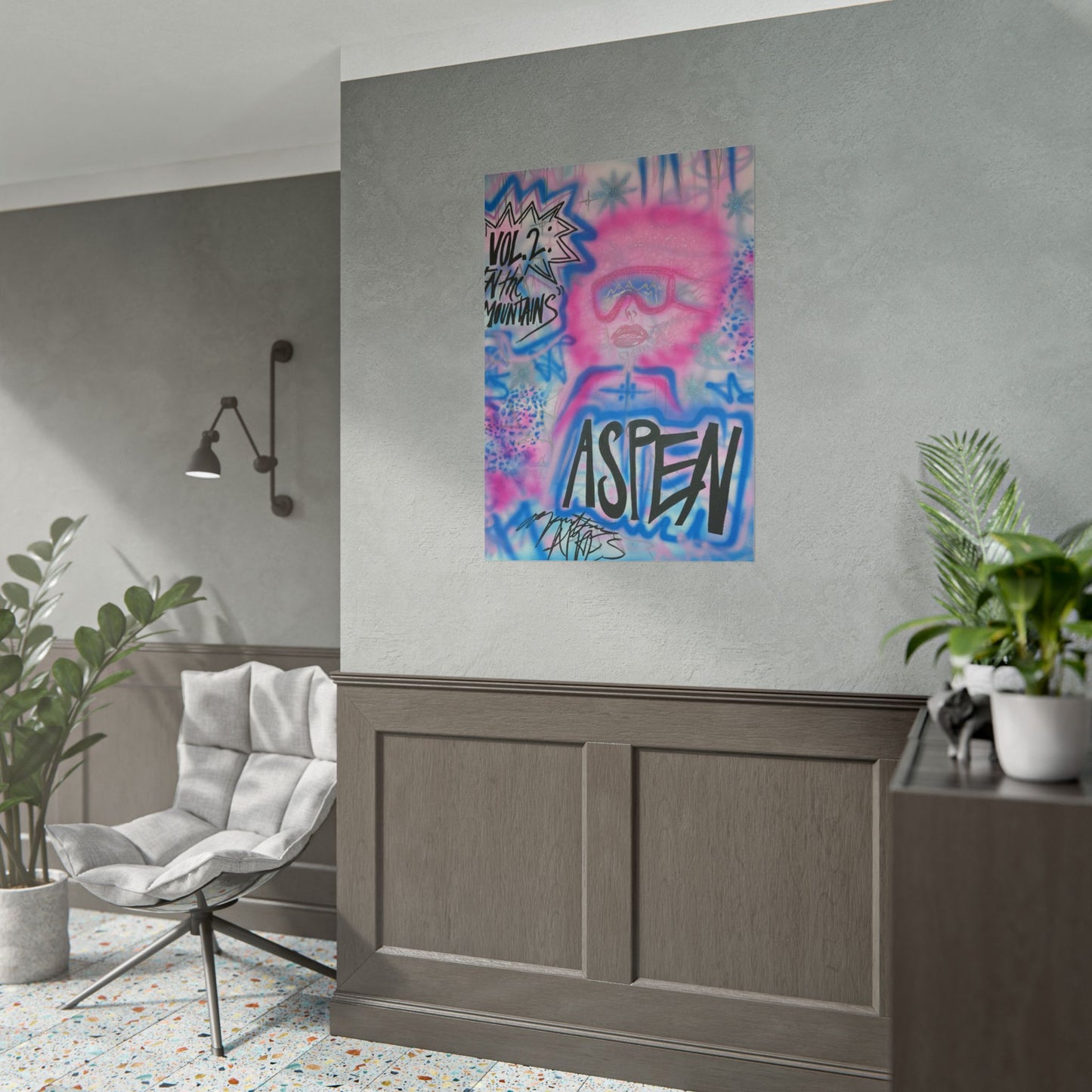 "aspen aspirations" airbrush rolled print
