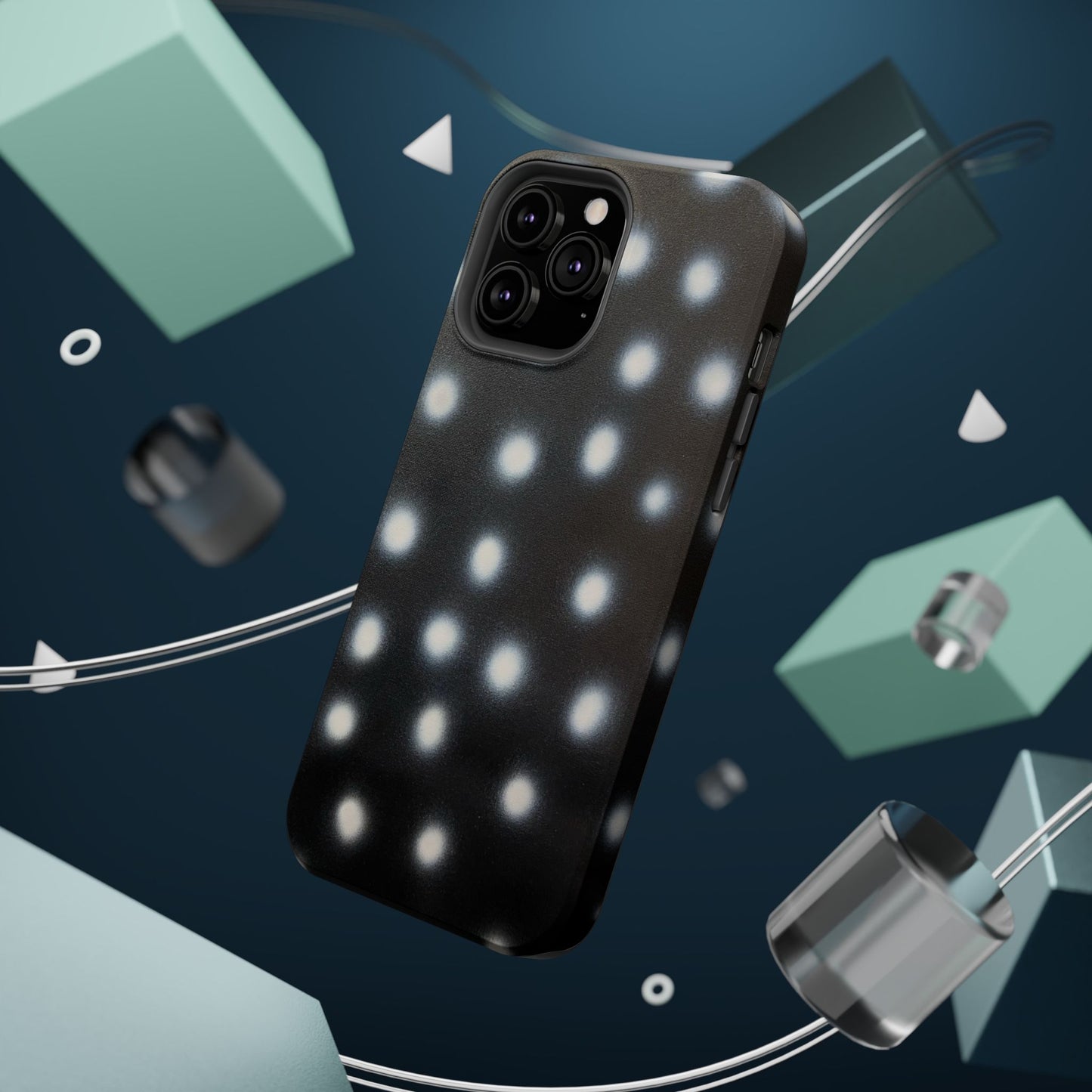MagSafe "coconut noir polka dot" airbrush iPhone case