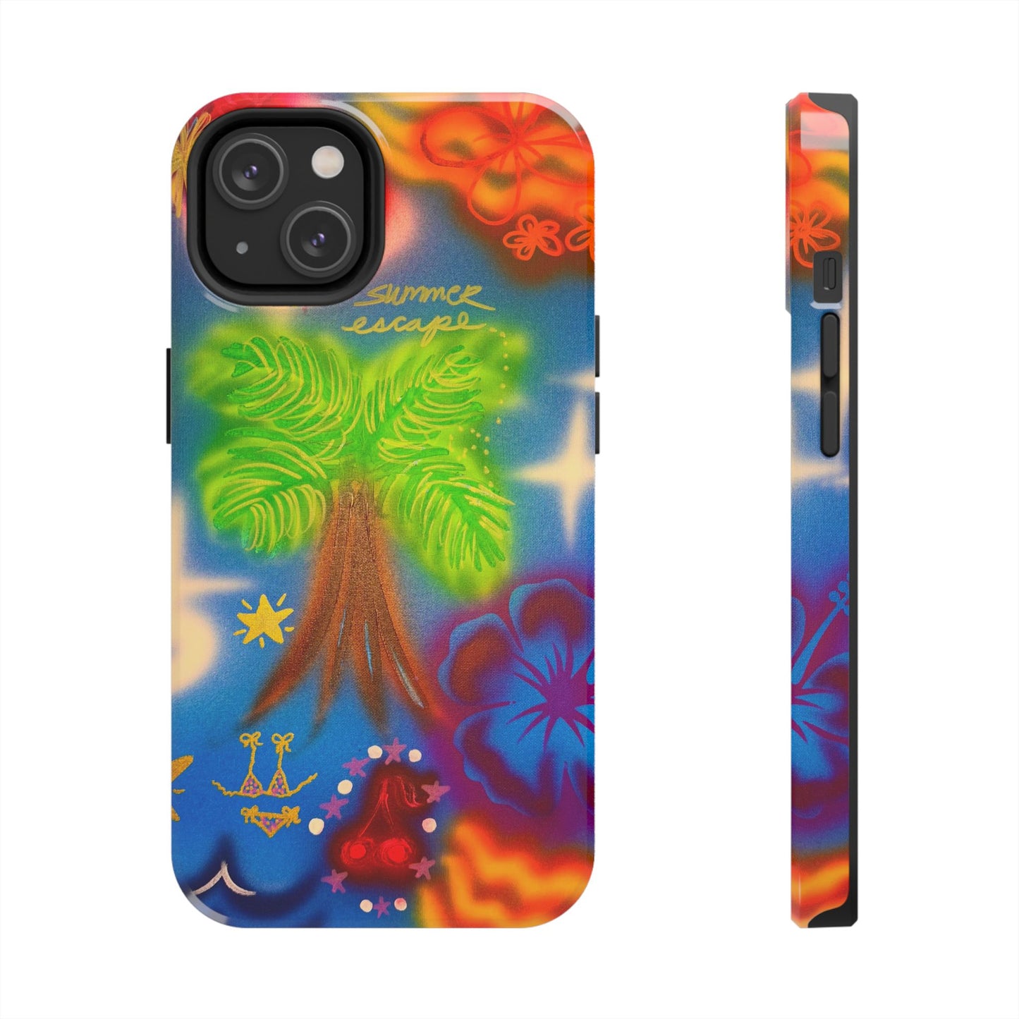 "neon blue palms" airbrush iPhone case