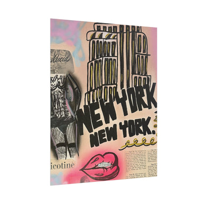 "new york, new york" airbrush rolled print