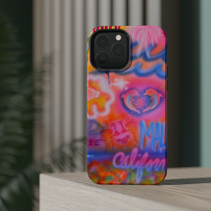 "mornings in malibu" MagSafe airbrush iPhone case