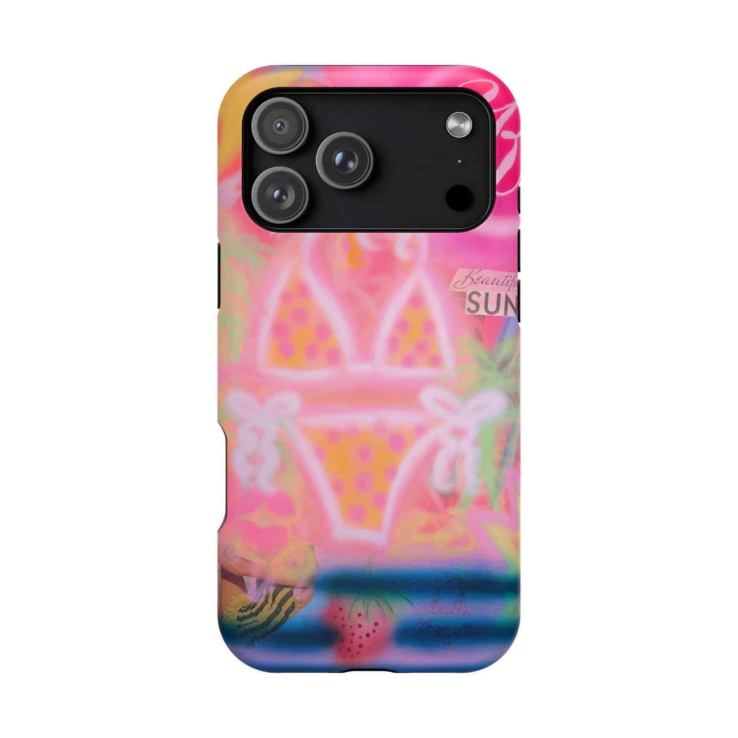 MagSafe "santa monica strawberry" airbrush iPhone case