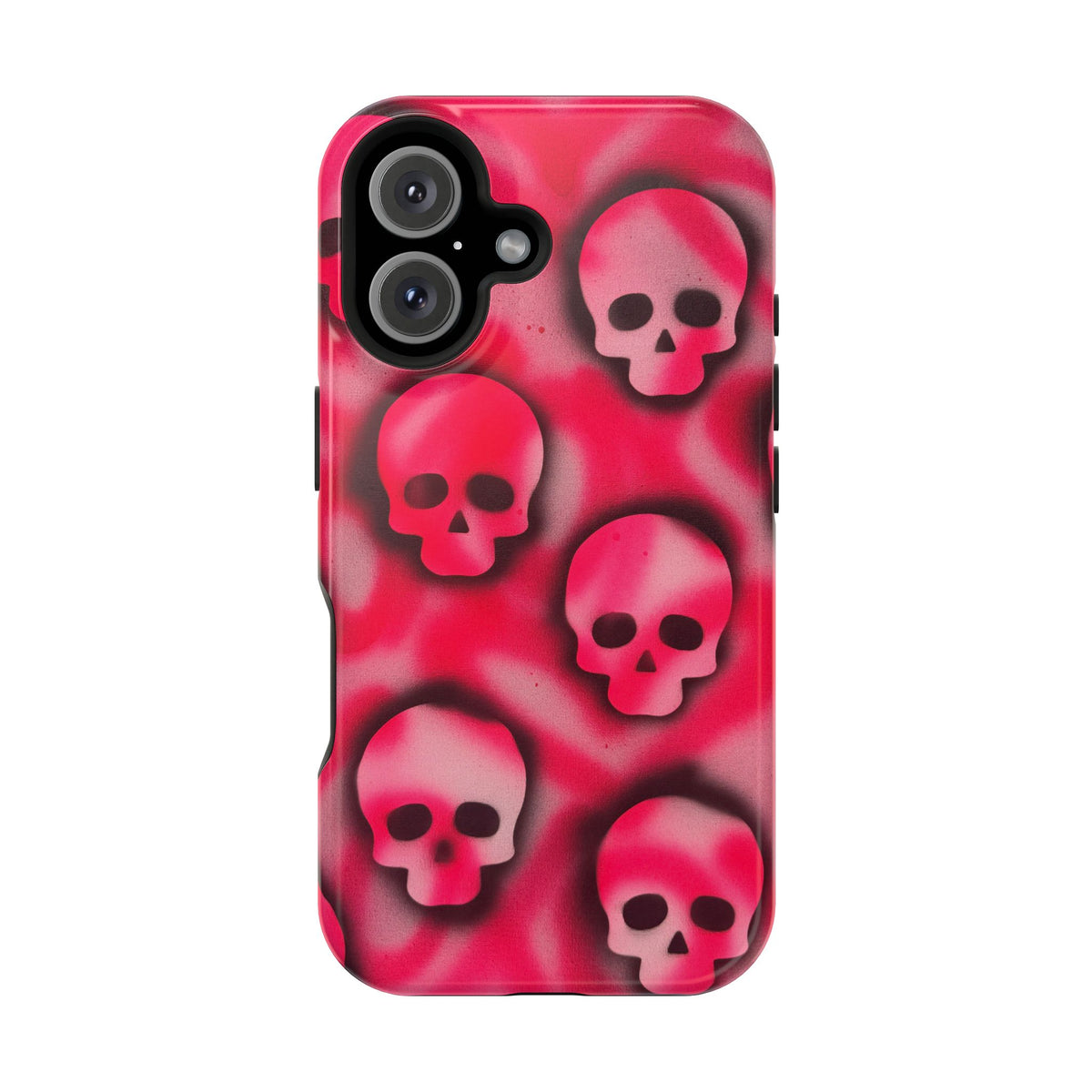MagSafe "pink skully" airbrush iPhone case