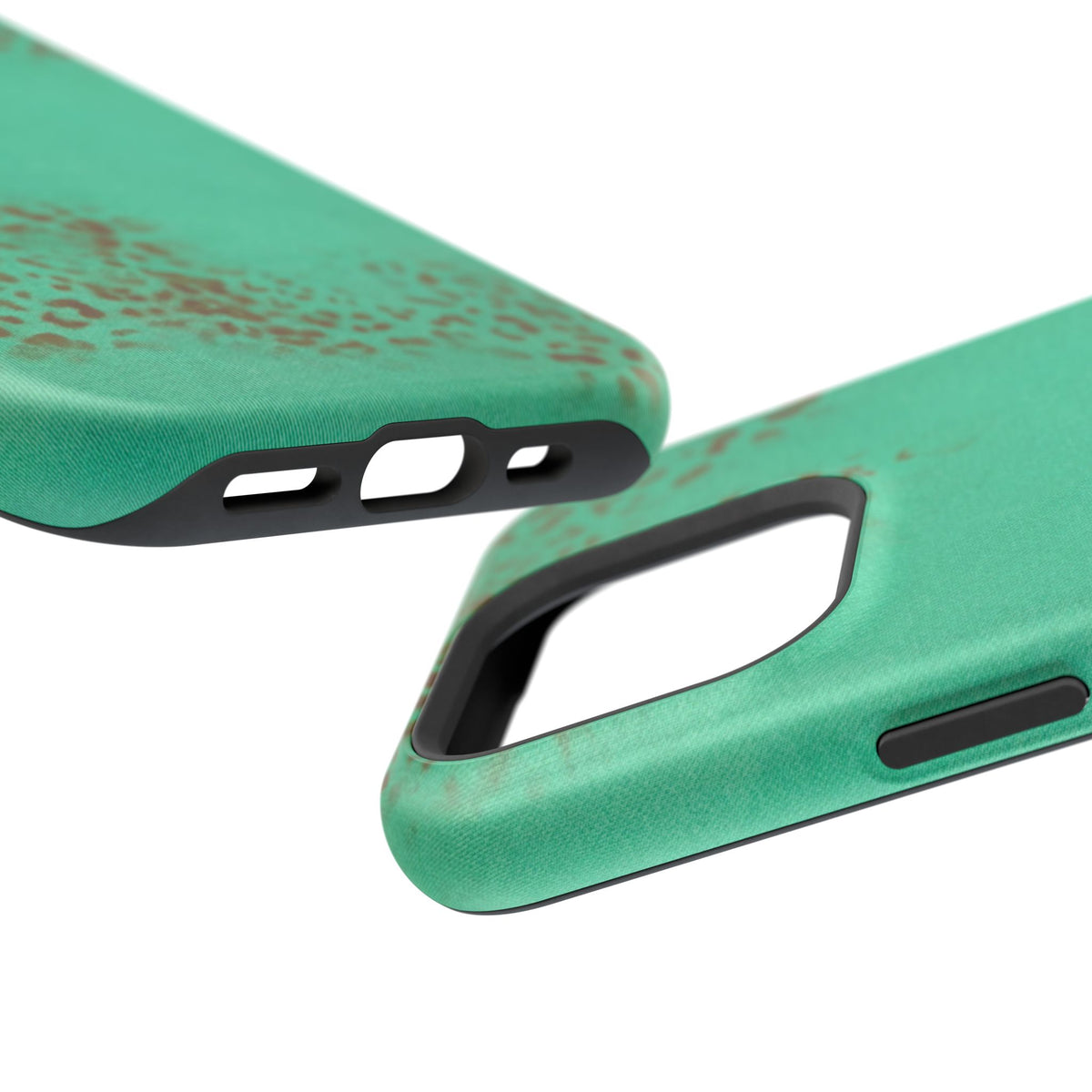 MagSafe "teal cheetah" airbrush iPhone case