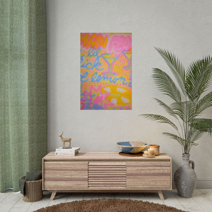 "lemontini" airbrush rolled print