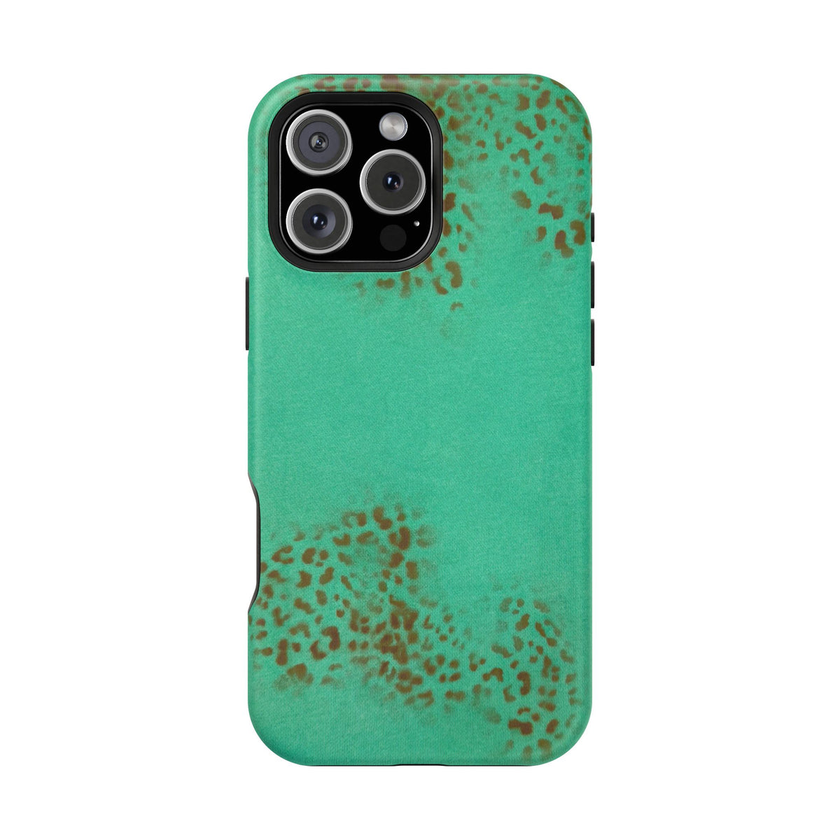 MagSafe "teal cheetah" airbrush iPhone case