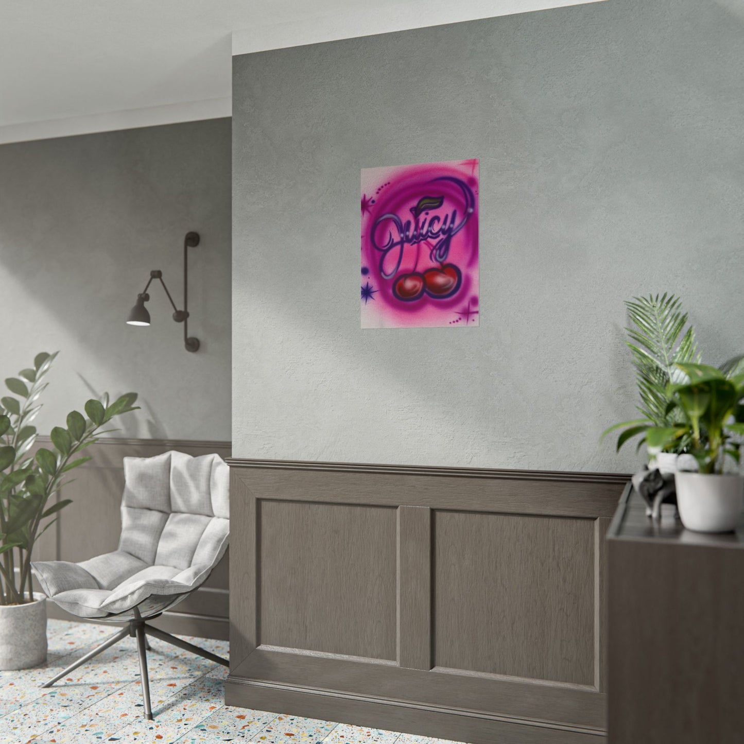 "juicy" airbrush rolled print