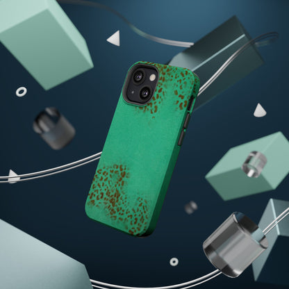 MagSafe "teal cheetah" airbrush iPhone case