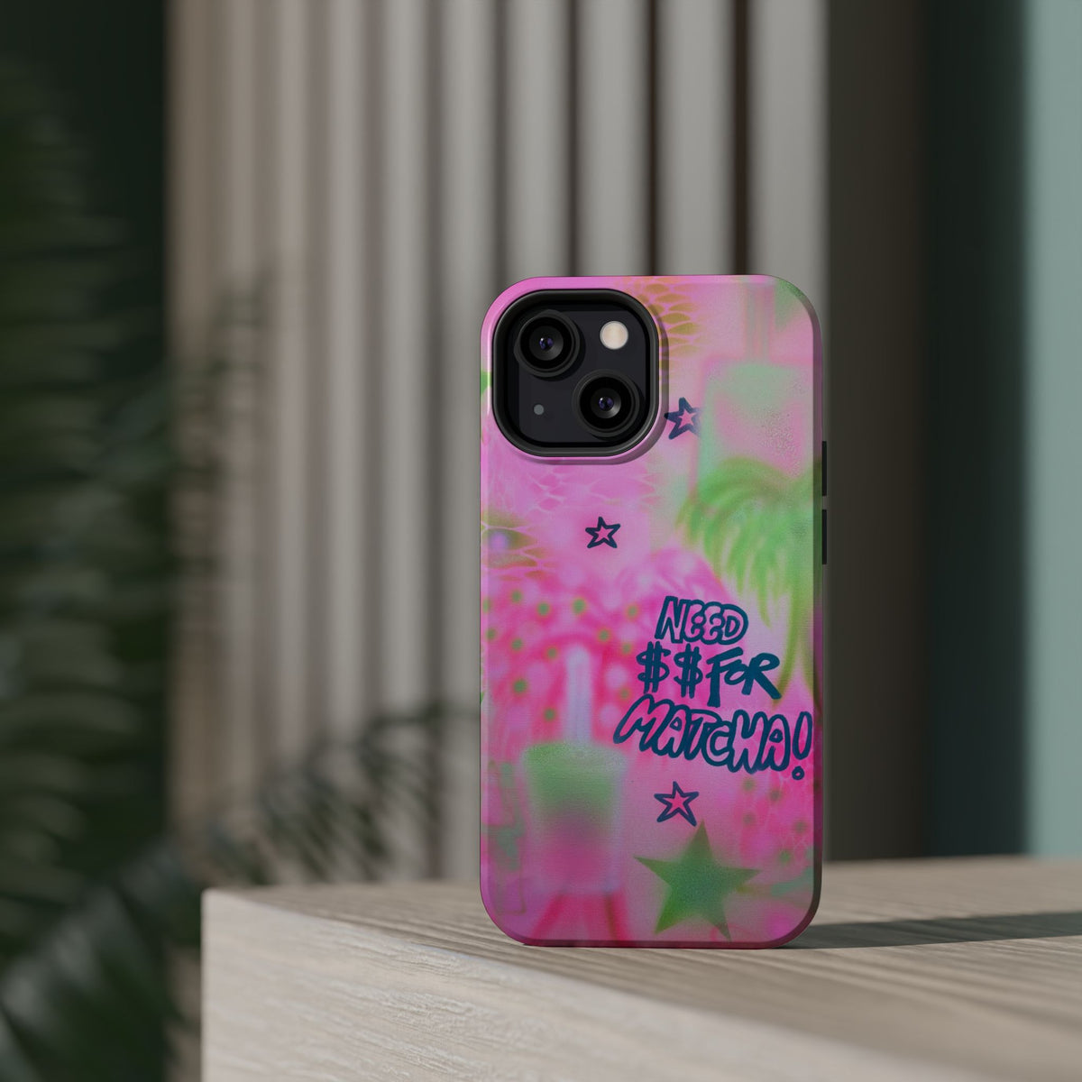MagSafe "need $$ for matcha" airbrush iPhone case