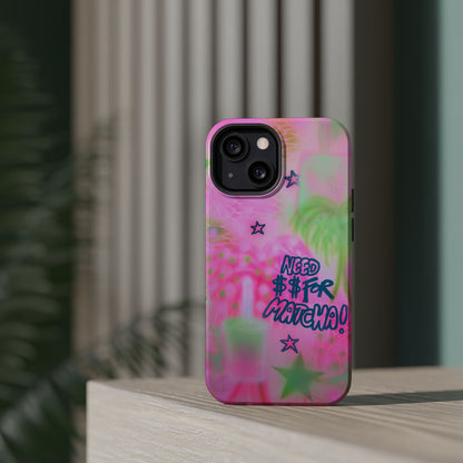 MagSafe "need $$ for matcha" airbrush iPhone case
