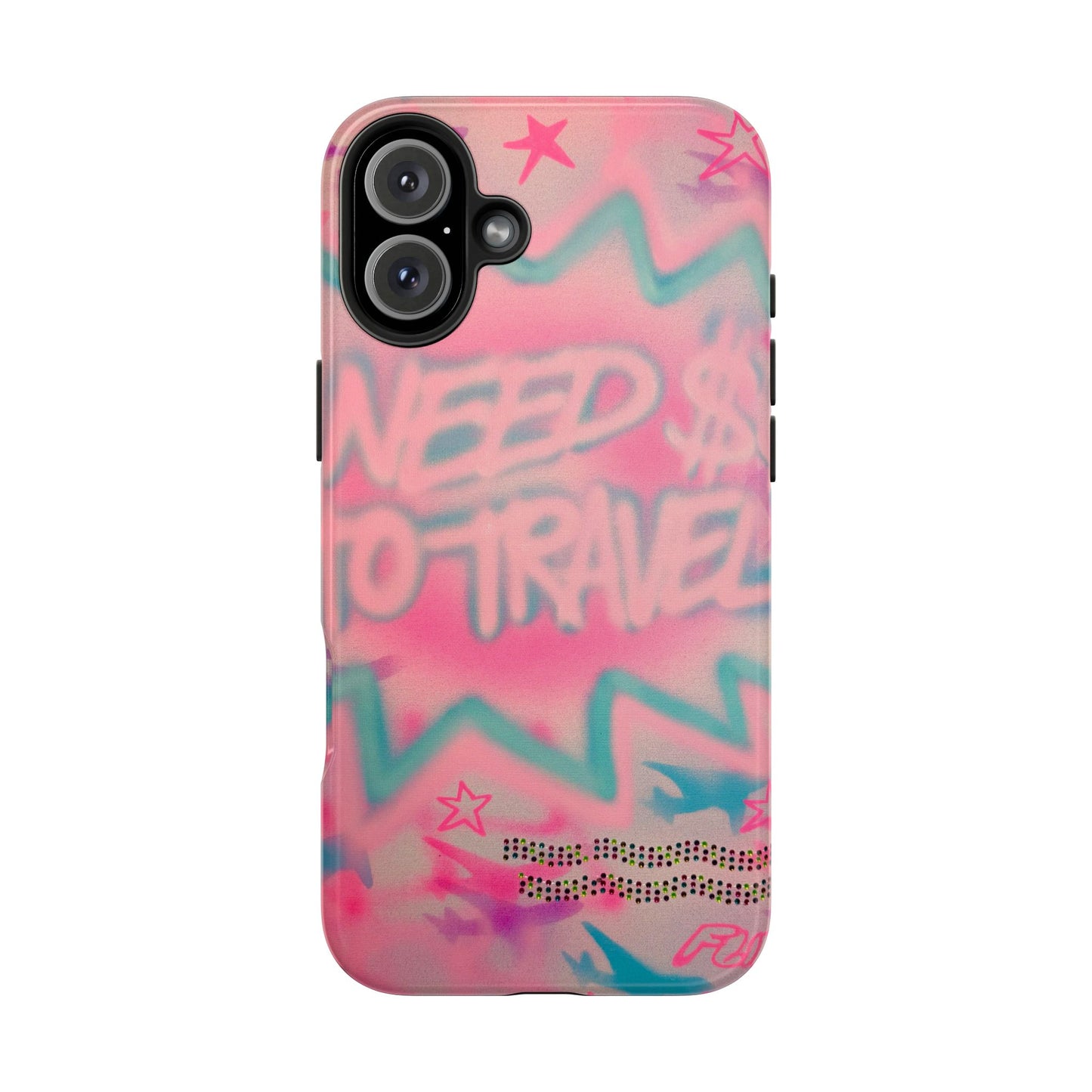 "need $$ to travel" airbrush iPhone case