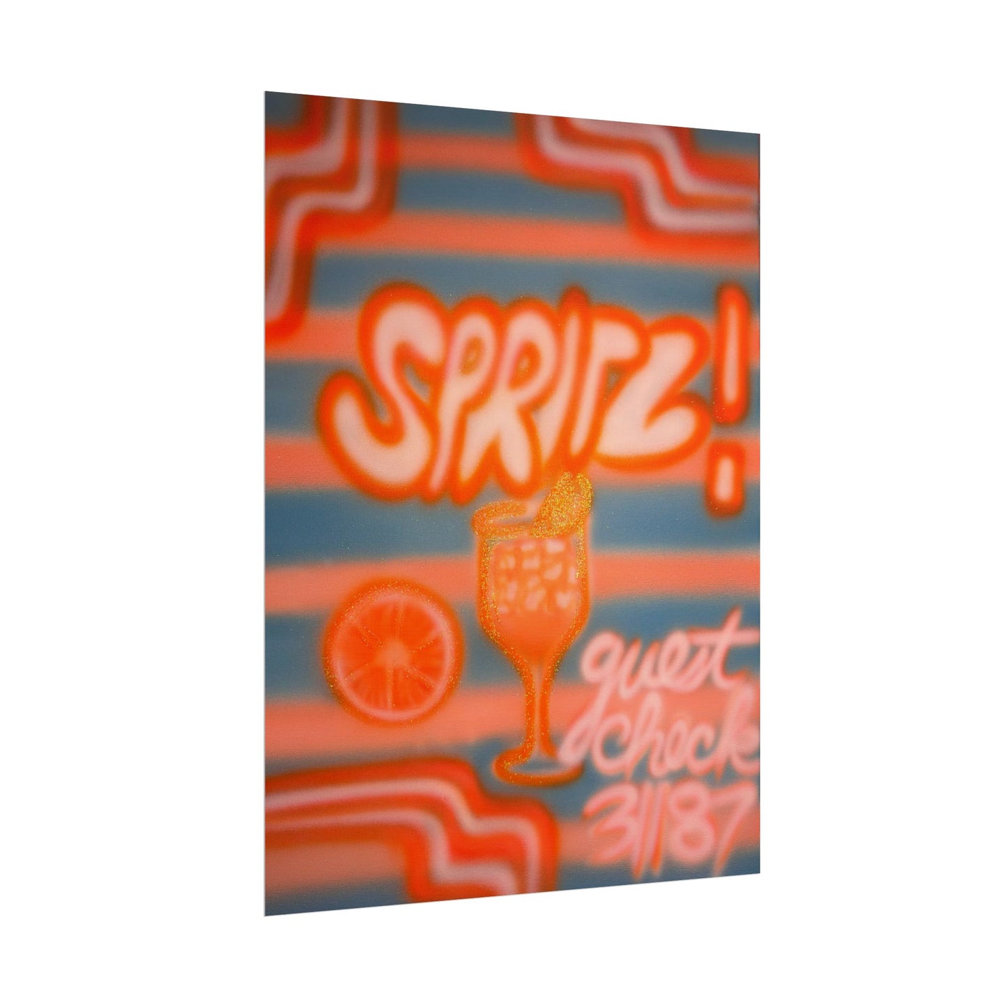 "aperol spritz" airbrush rolled print