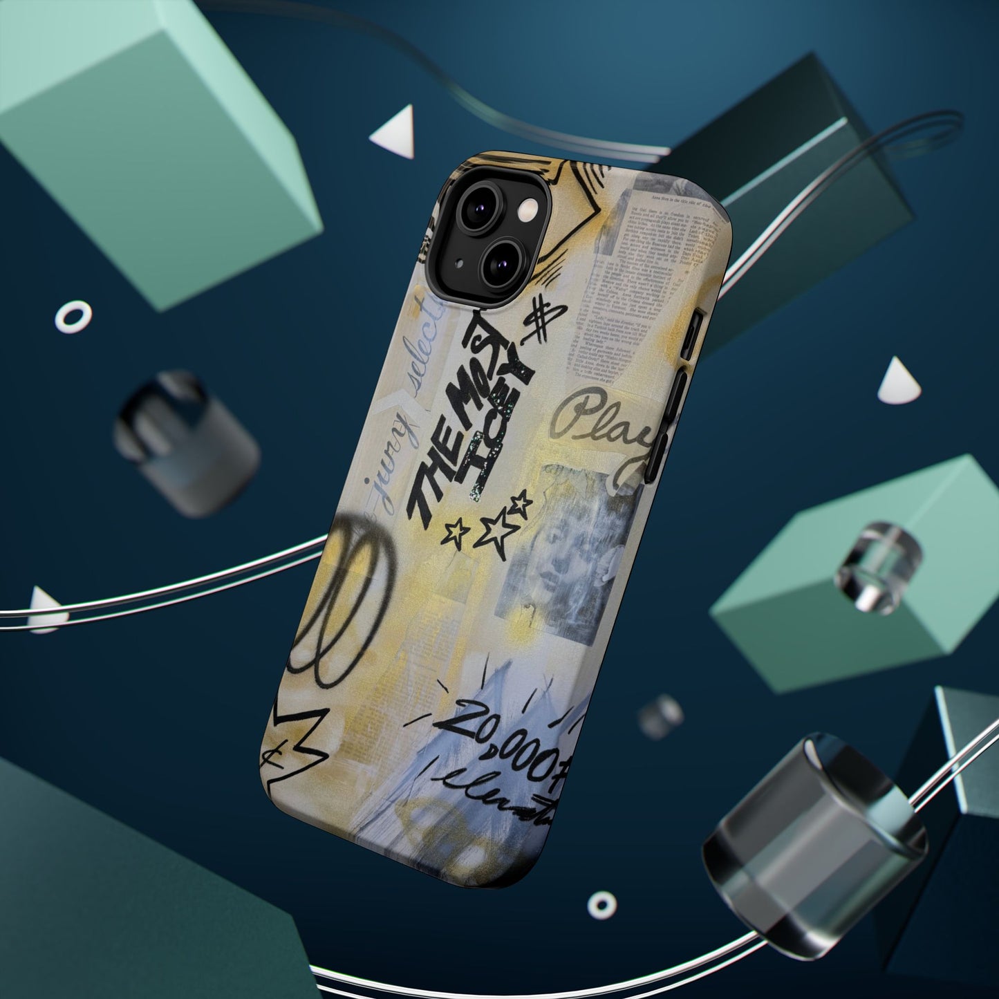 MagSafe "golden glacier" airbrush iPhone case
