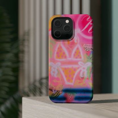 MagSafe "santa monica strawberry" airbrush iPhone case