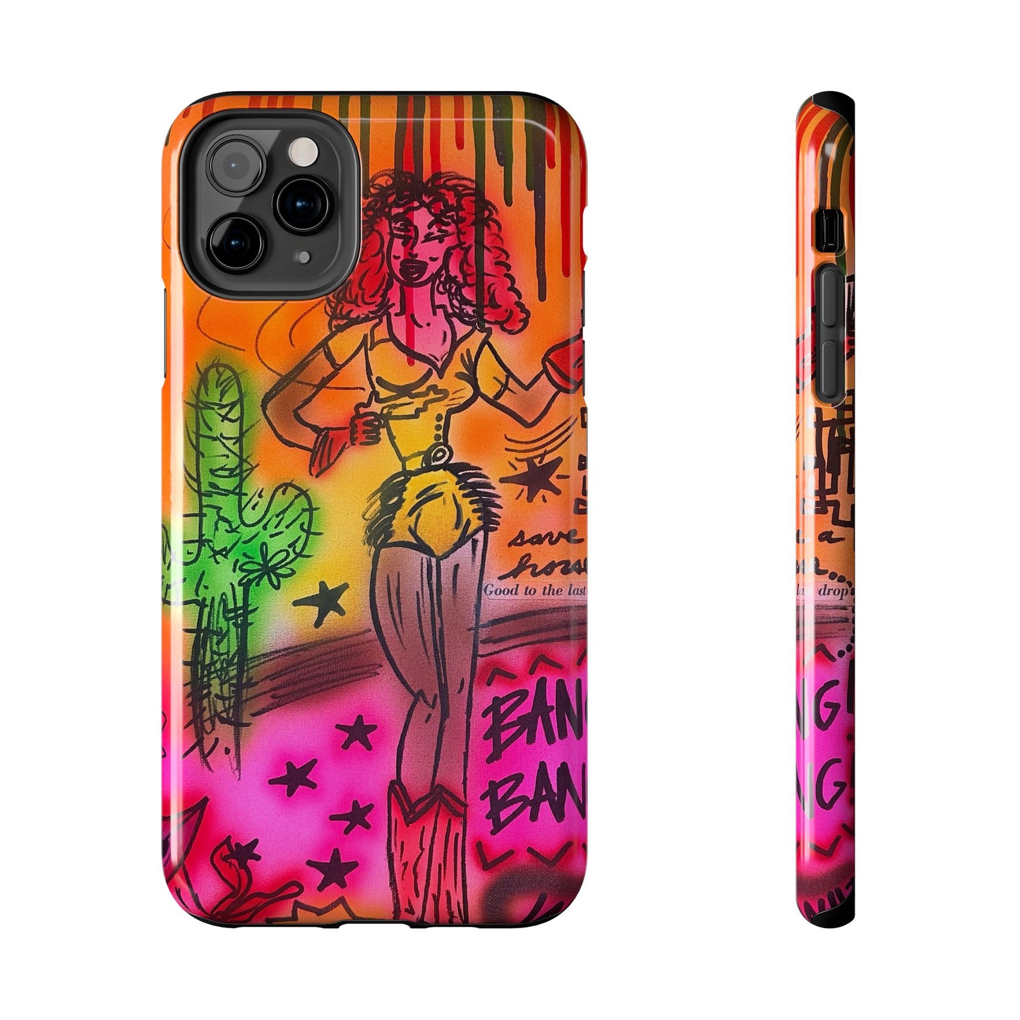 "wild, wild west" airbrush iPhone case