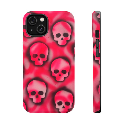 MagSafe "pink skully" airbrush iPhone case