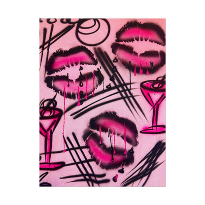 "glossy pout" airbrush rolled print