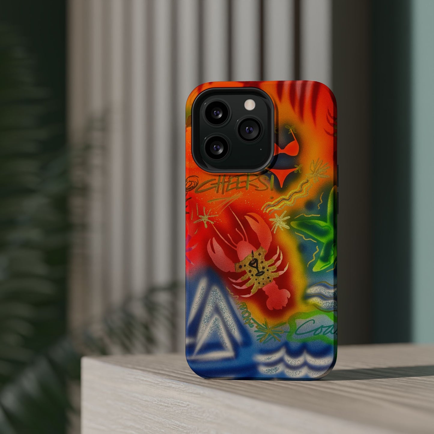MagSafe "tipsy lobster" airbrush iPhone case