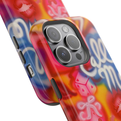 MagSafe „RUF MICH AN!“ Airbrush iPhone Hülle