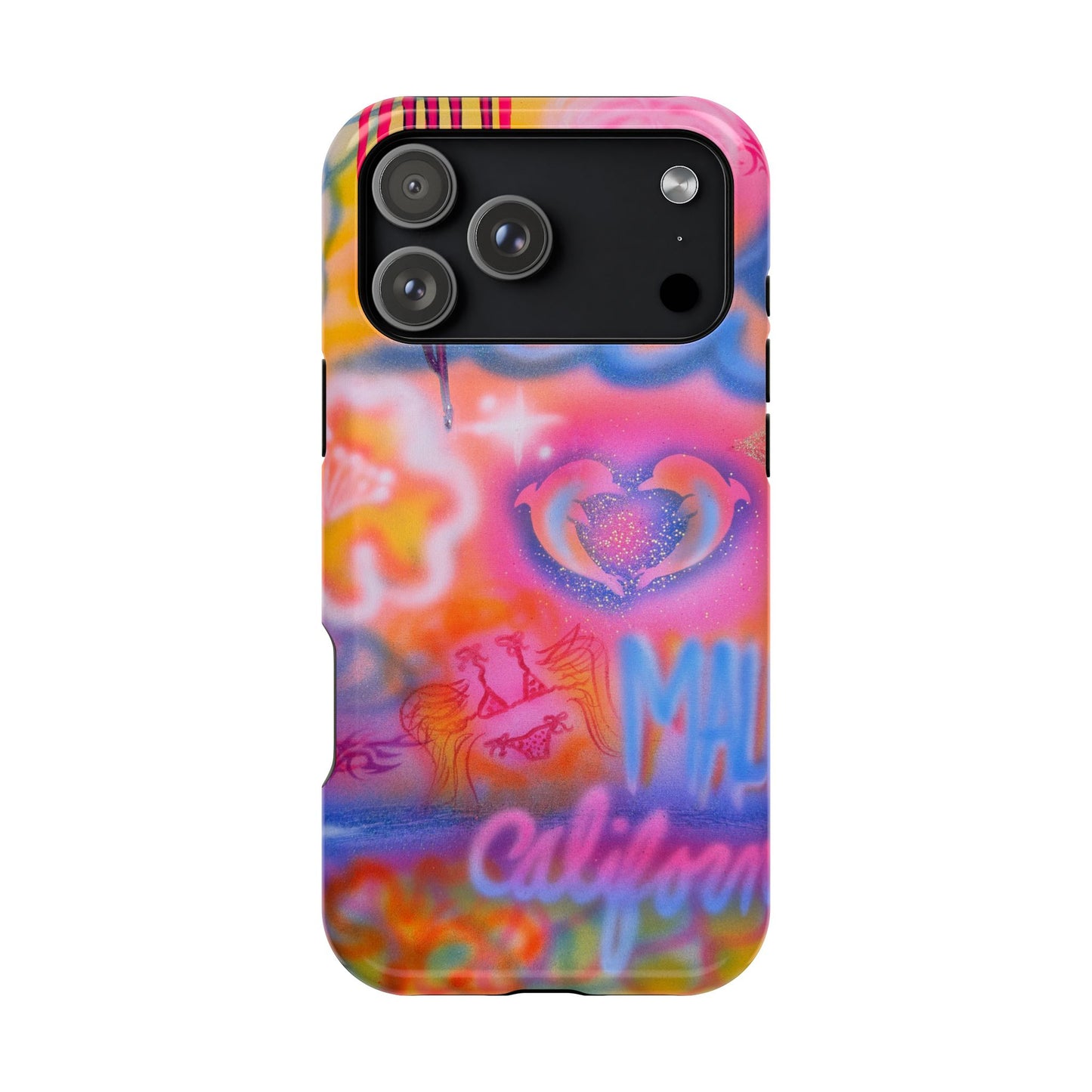 "mornings in malibu" MagSafe airbrush iPhone case