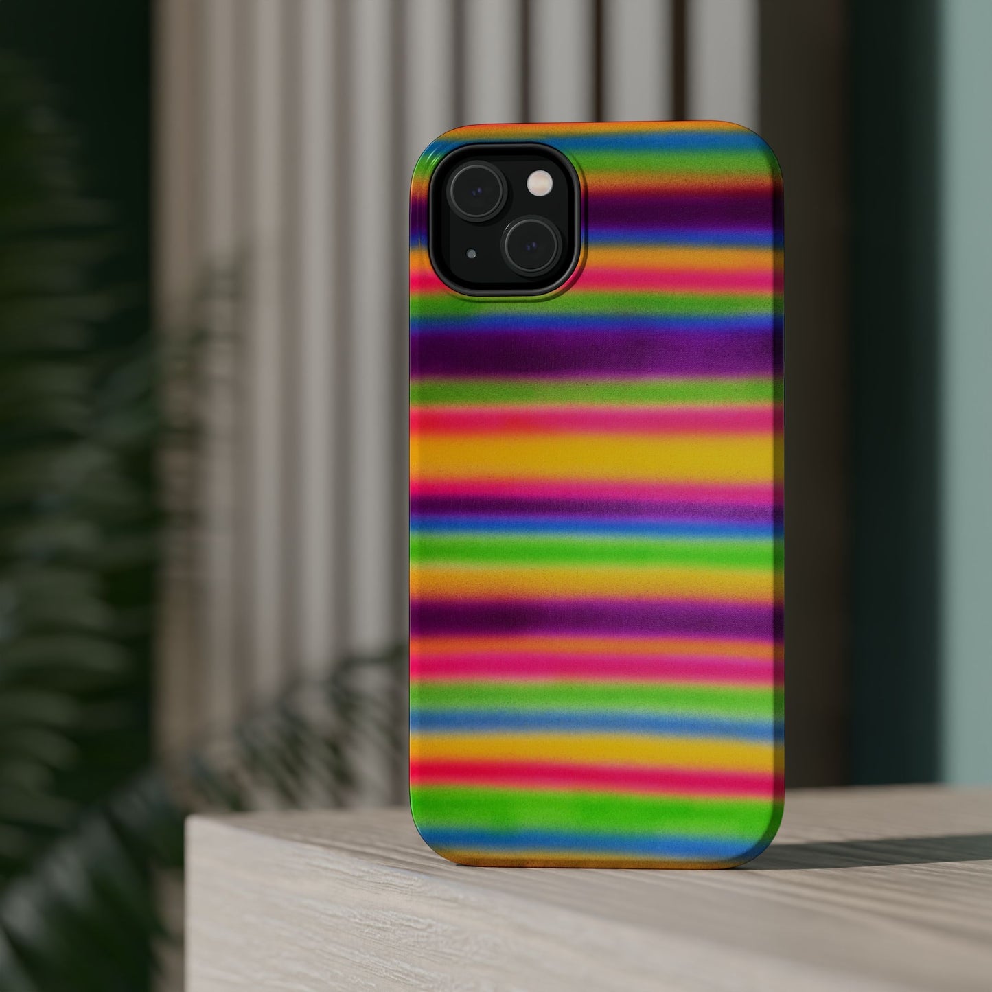 MagSafe "colorful stripes" airbrush iPhone case