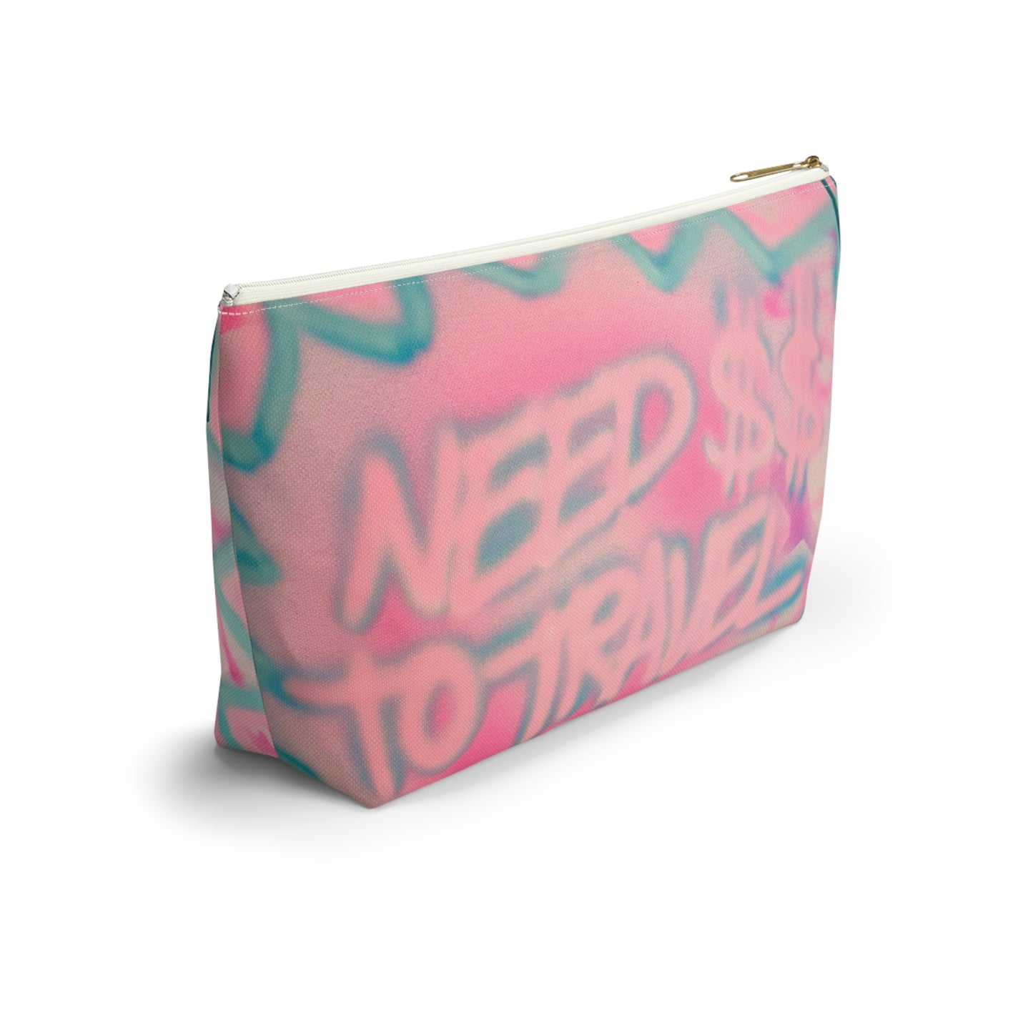 "need $$ to travel" airbrush makeup pouch