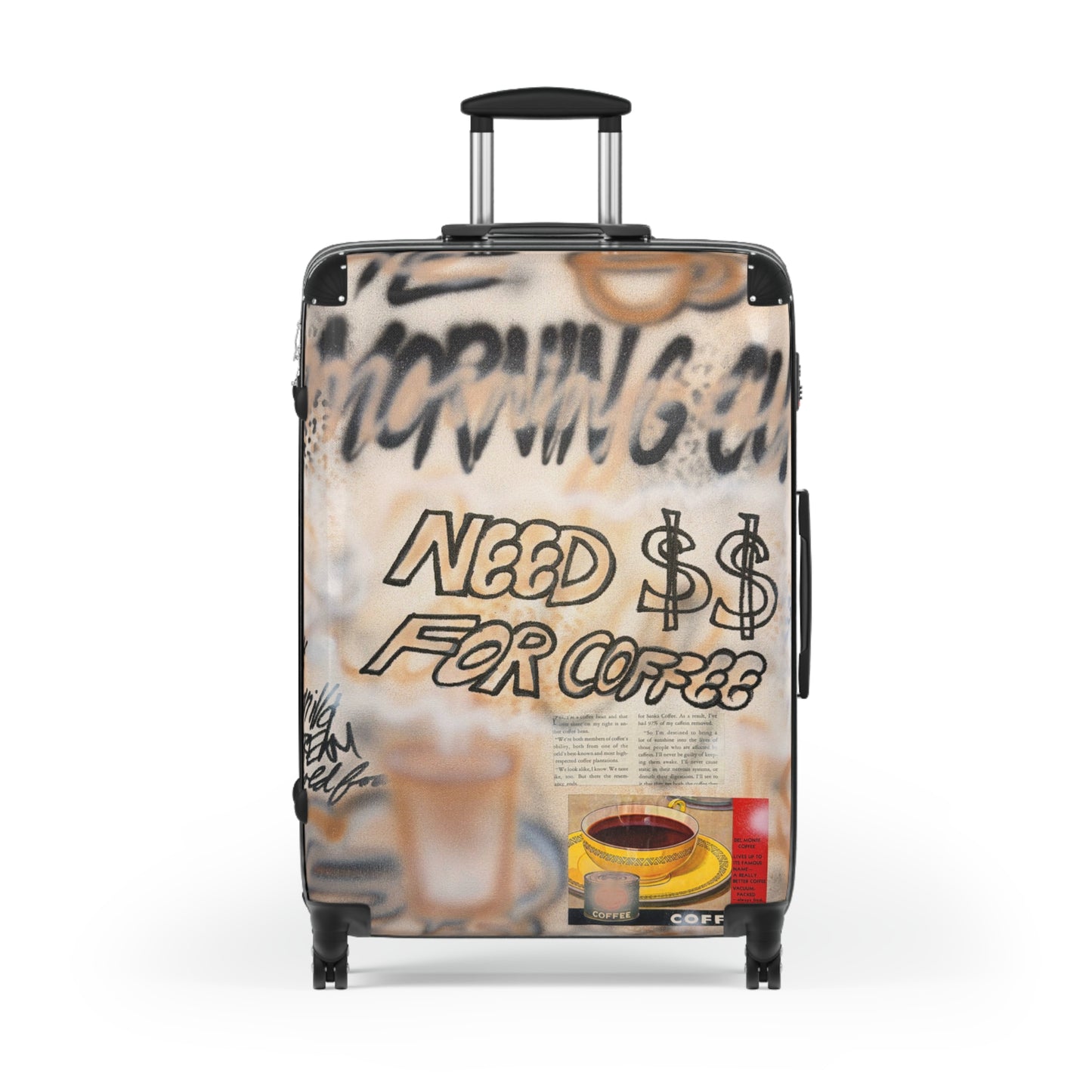 "need $$ for coffee" airbrush suitcase