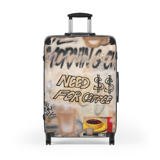 "need $$ for coffee" airbrush suitcase