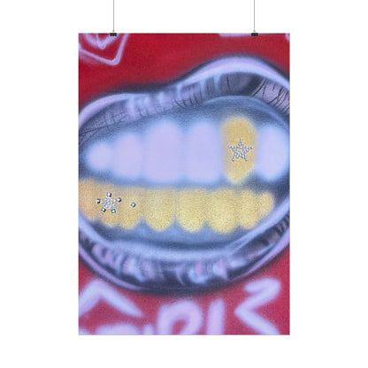 "bite me bling" airbrush rolled print
