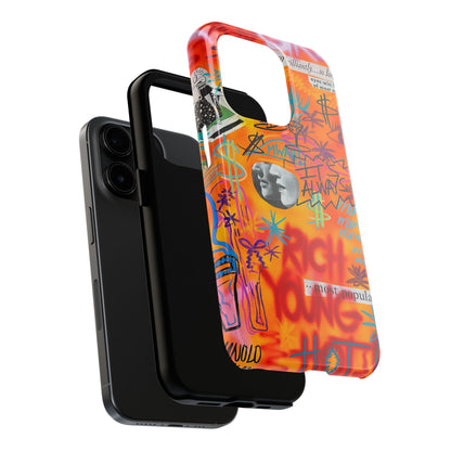 "young, rich, hot!" airbrush iPhone case
