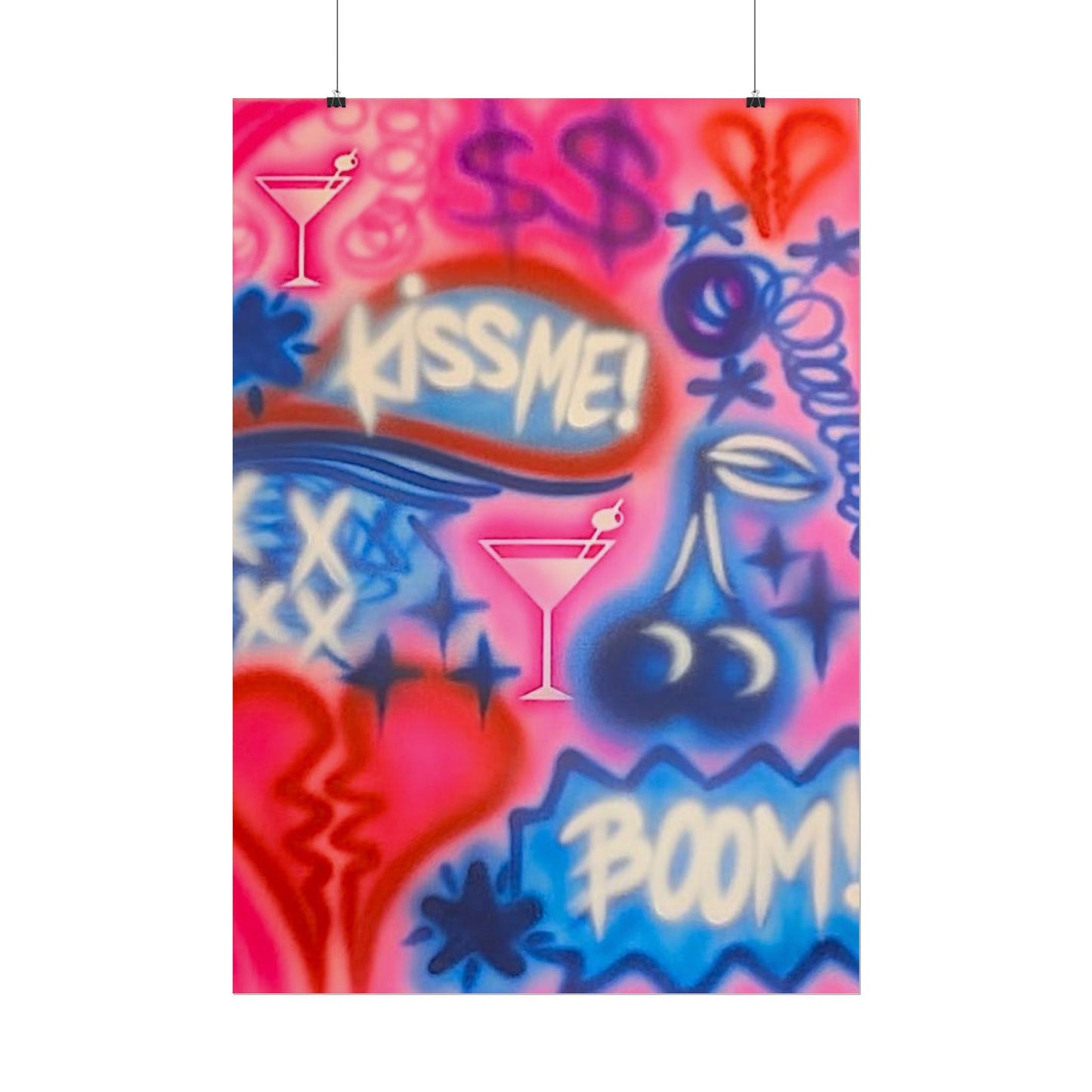 "kiss me pt. 2" airbrush rolled print