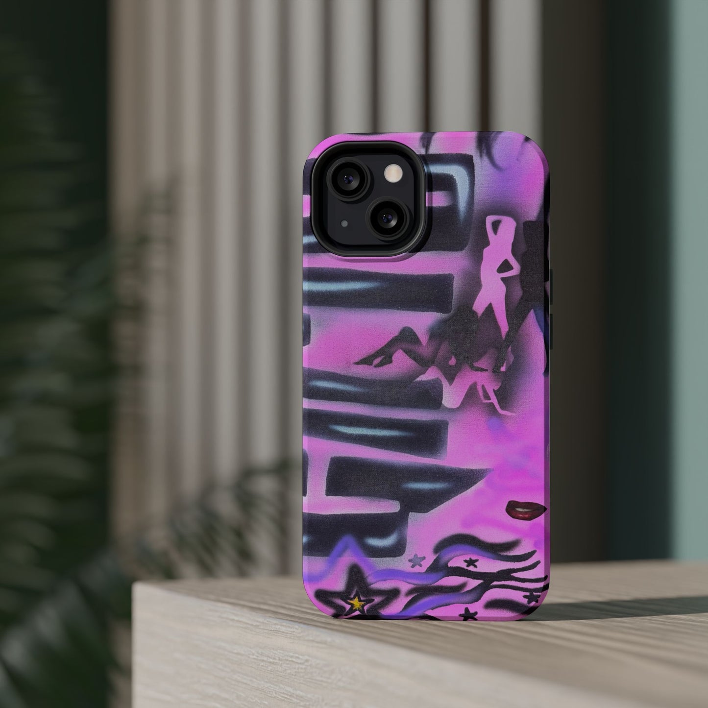 MagSafe "neon nights" airbrush iPhone case