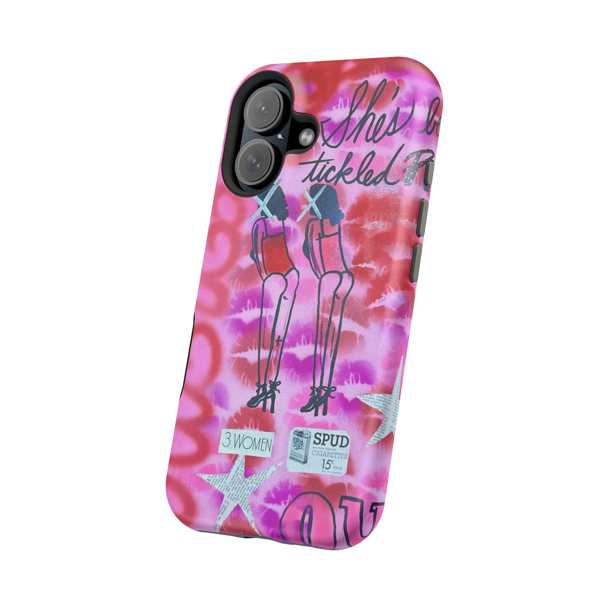 MagSafe "tickled pink" airbrush iPhone case