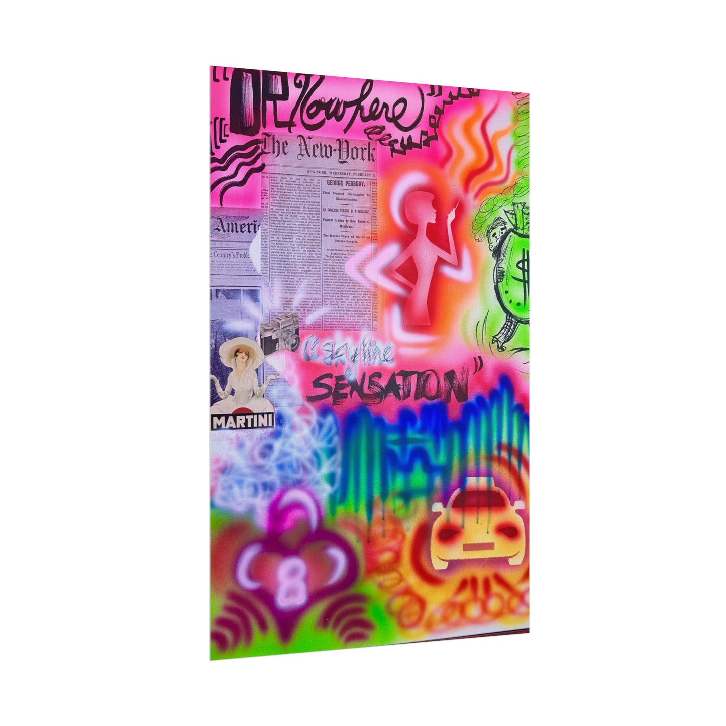 "skyline sensation" airbrush rolled print