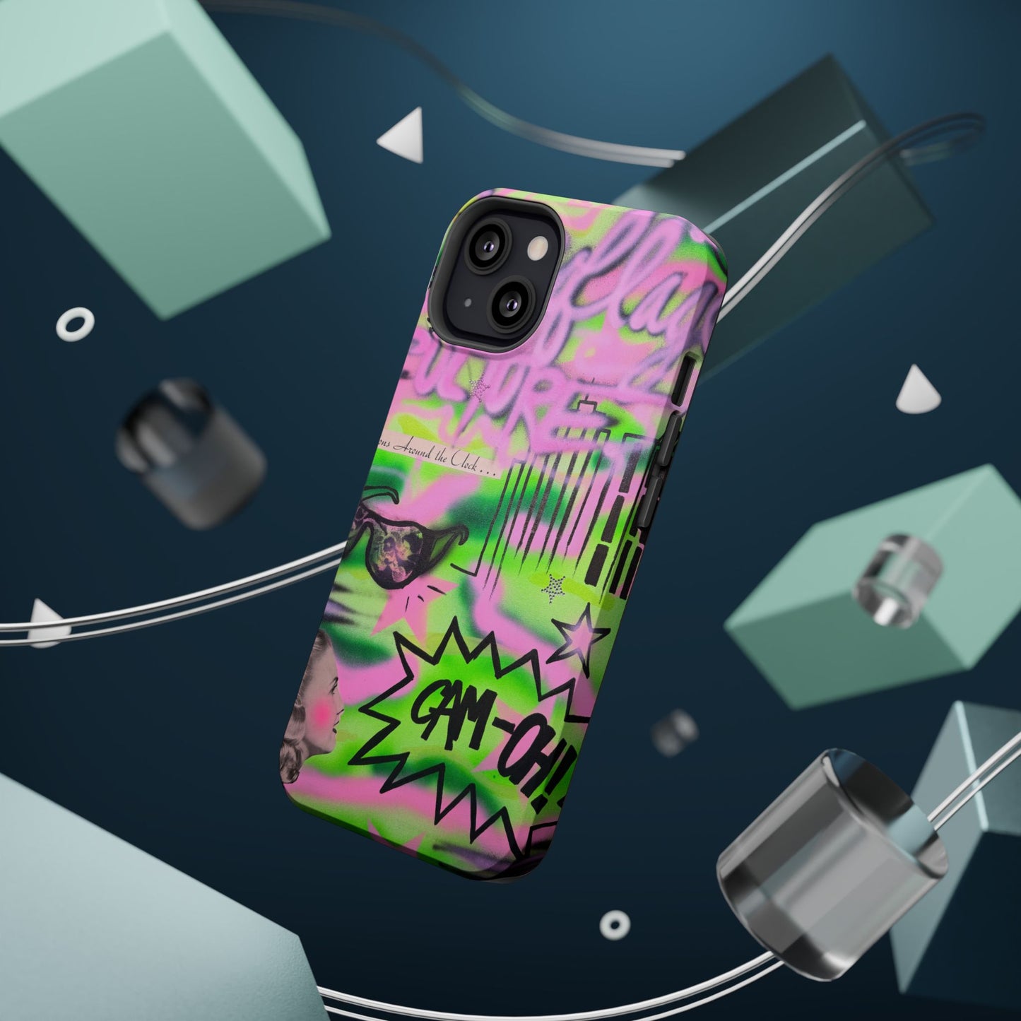MagSafe "green camo" airbrush iPhone case