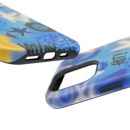 MagSafe "brilliant blues" airbrush iPhone case