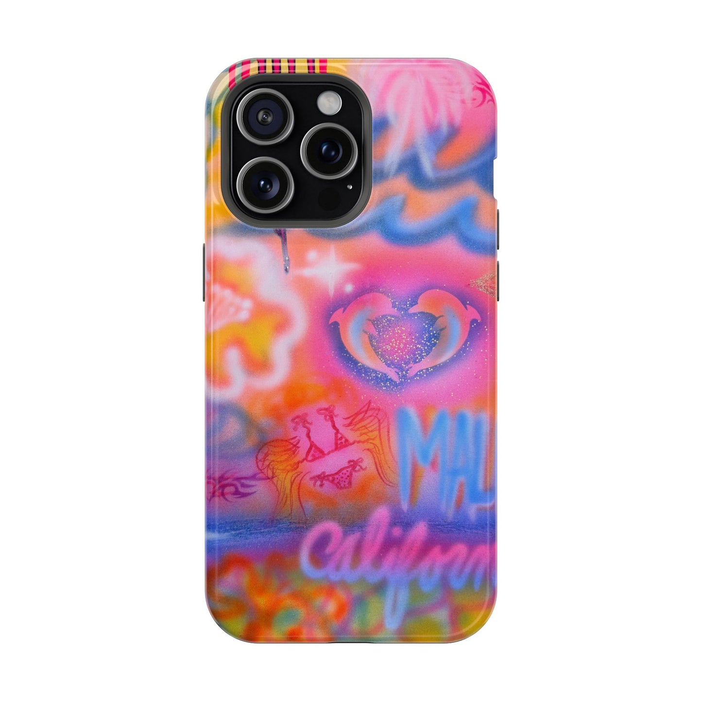 "mornings in malibu" MagSafe airbrush iPhone case