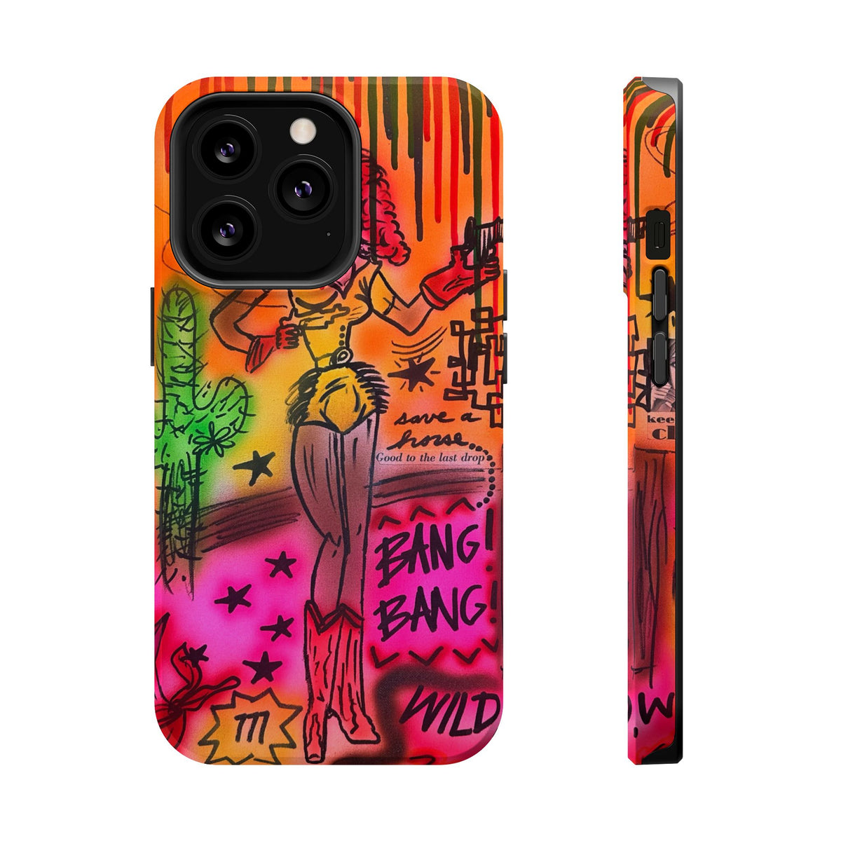 MagSafe "wild, wild west" airbrush iPhone case