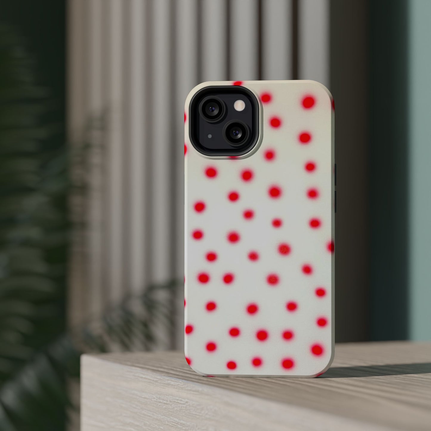 MagSafe "vanilla cherry polka dot" airbrush iPhone case