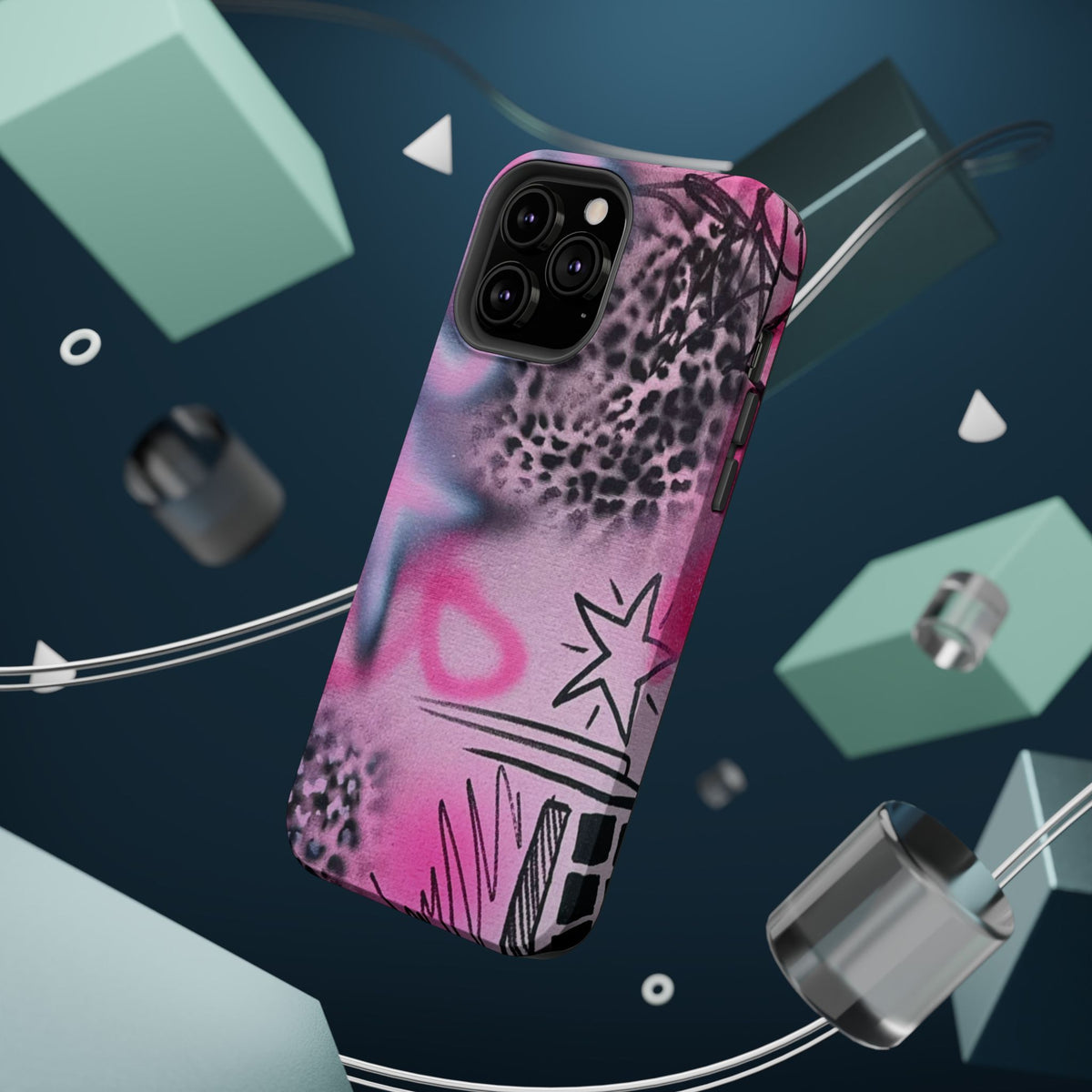 MagSafe "onyx cheetah" Airbrush iPhone Hülle