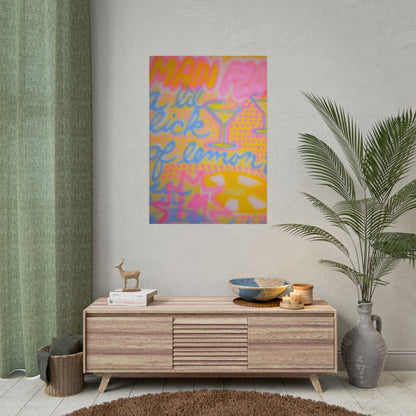 "lemontini" airbrush rolled print