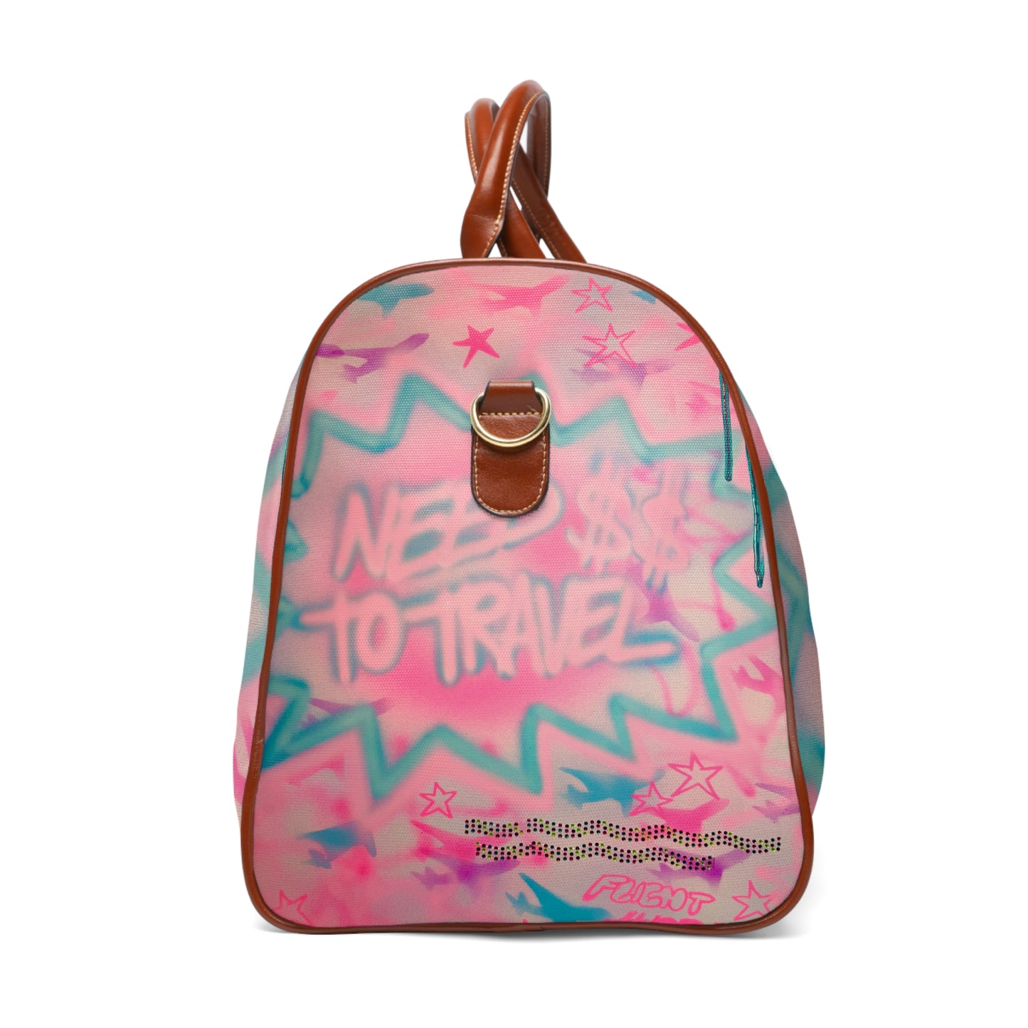 "need $$ to travel" airbrush waterproof travel bag