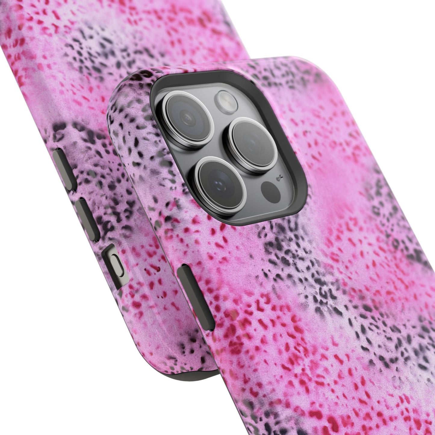 MagSafe "pink cheetah" airbrush iPhone case