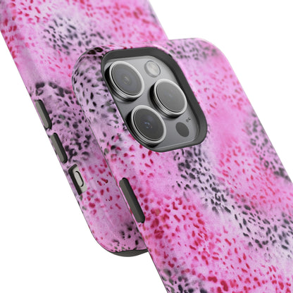 MagSafe "pink cheetah" airbrush iPhone case