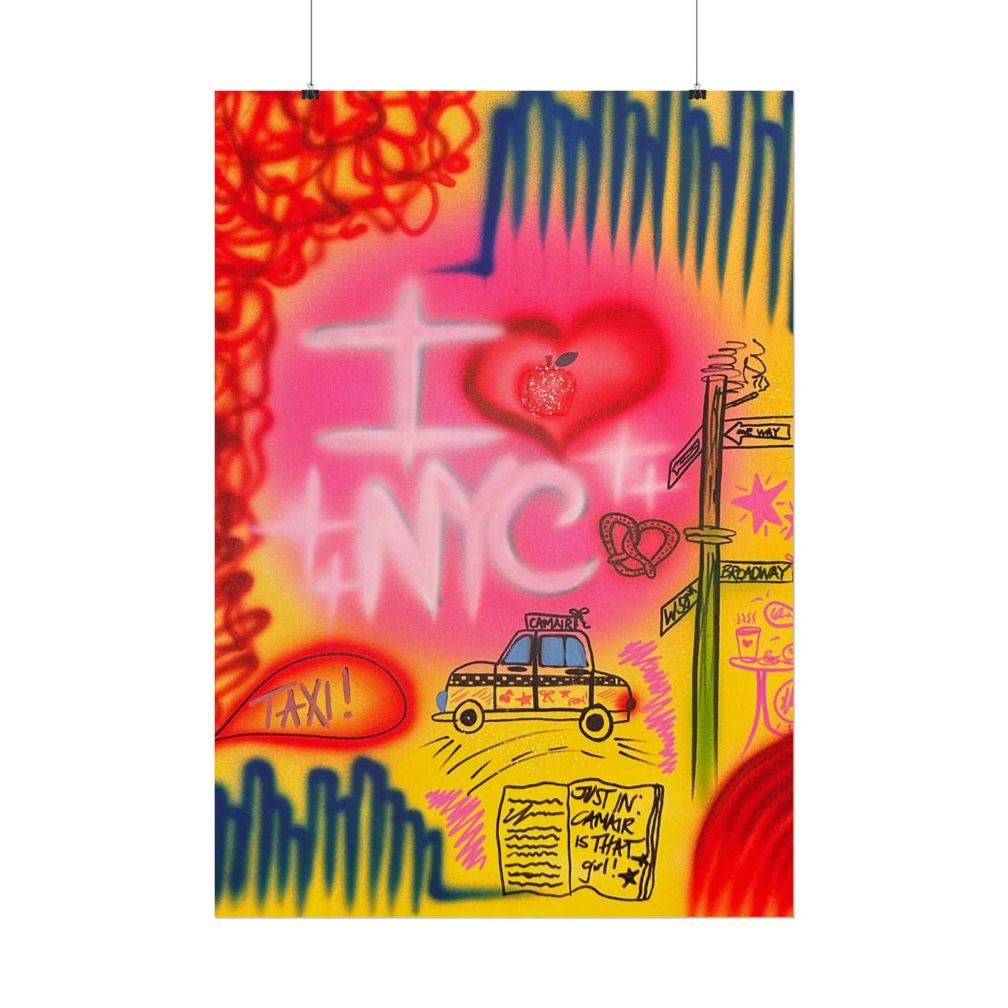 "in the city" airbrush rolled print
