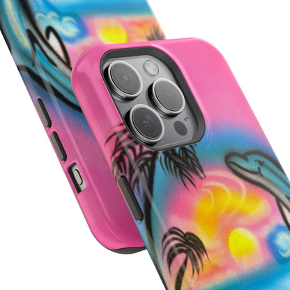 MagSafe "Delfinliebe" Airbrush iPhone-Hülle