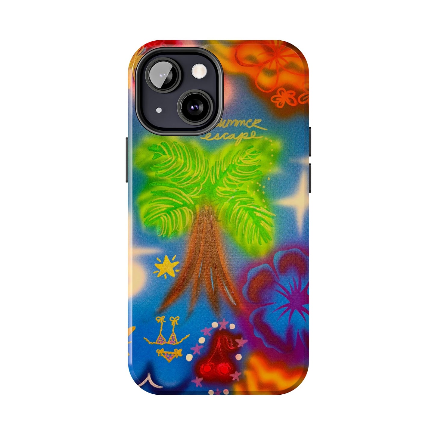 "neon blue palms" airbrush iPhone case