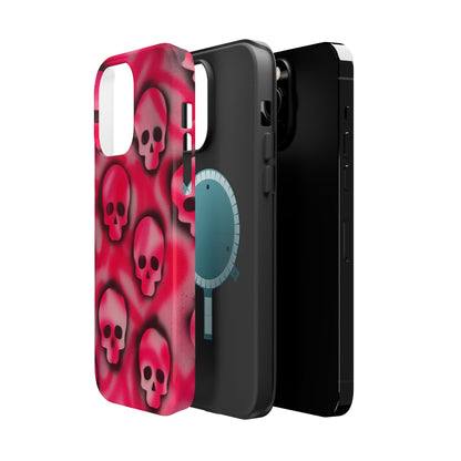 MagSafe "pink skully" airbrush iPhone case