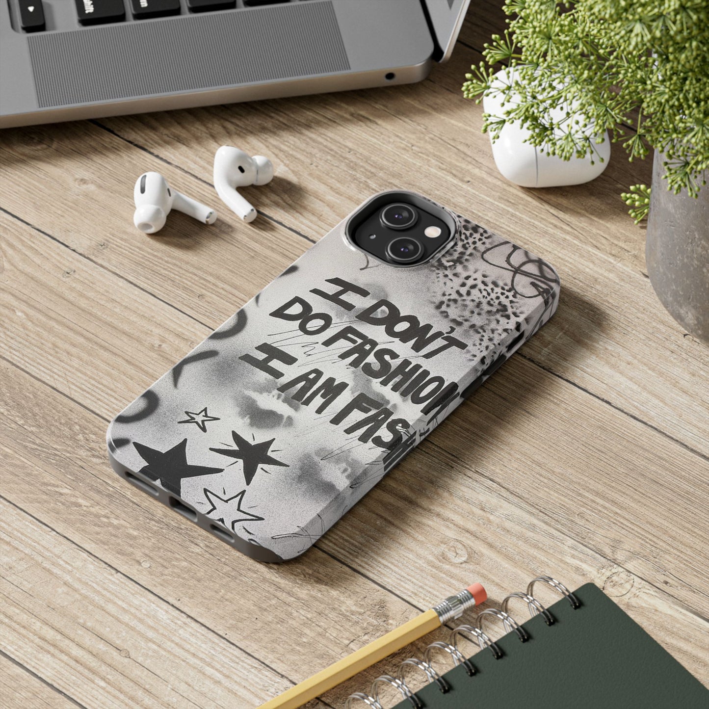 "i am fashion" airbrush iPhone case